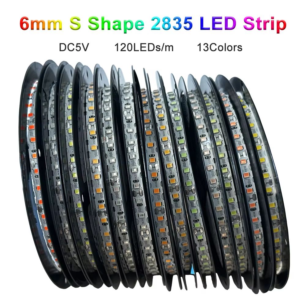 1m LED pásik 5VDC 120LED/m 6mm tvar S 2835 13 farieb