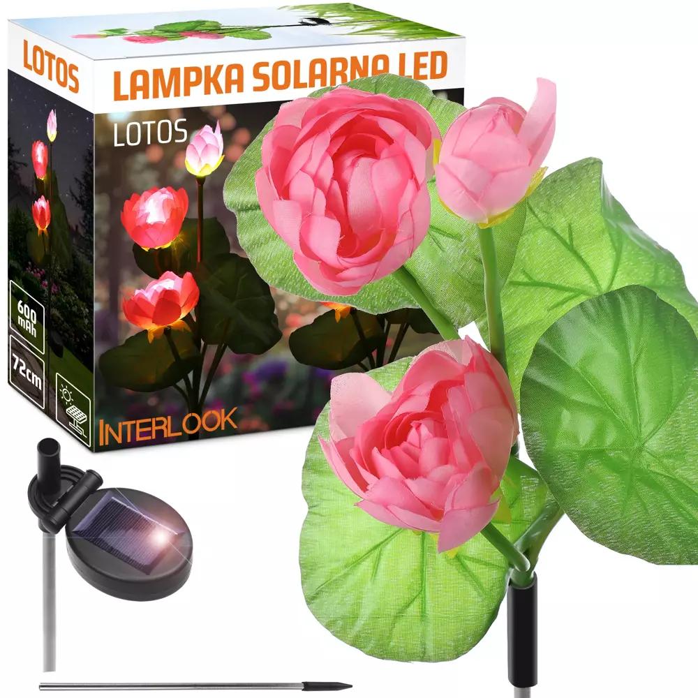 RUŽOVÁ | LED SOLÁRNE ZÁHRADNÉ SVIETIDLO LOTUS, WATER LILY | 72 CM, 600 MAH