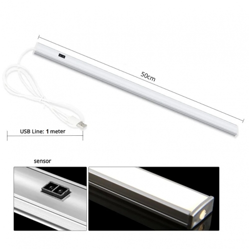 LED nábytkové svietidlo 6,5W/520lm , USB , 50cm , CCT s pohybovým senzorom