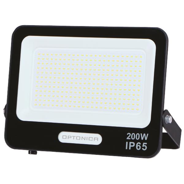 LED reflektor čierne telo IP65 s 15 cm kábel studená biela