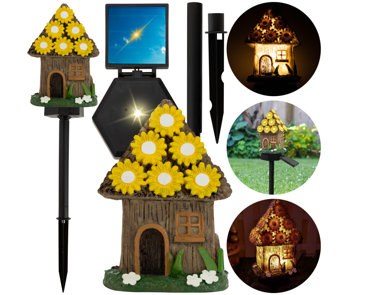 LED solárne záhradné svietidlo FAIRY HOUSE dekoratívne zapustené